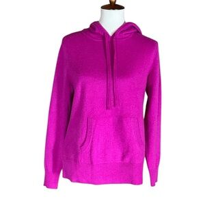 Saks Fifth Avenue magenta pink cashmere hoodie sweater Size Medium
